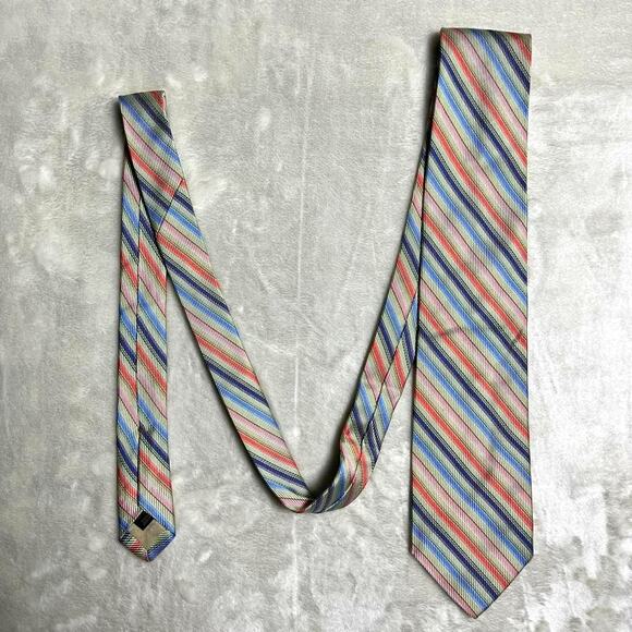 Vintage 70's Tie 58" x 3.5" Ken's Spring Easter Diagonal Stripes Fun Seasonal - Picture 5 of 8